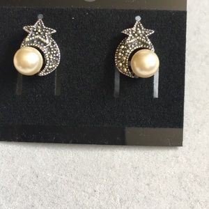 Marcasite Silver Pearl Earrings